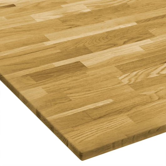 Piano del Tavolo Legno Massello di Rovere Quadrato 23mm 70x70cm 245987