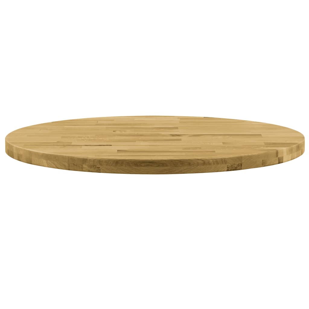 Piano del Tavolo Legno Massello di Rovere Circolare 44mm 700mm 245995