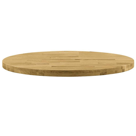 Piano del Tavolo Legno Massello di Rovere Circolare 44mm 700mm 245995