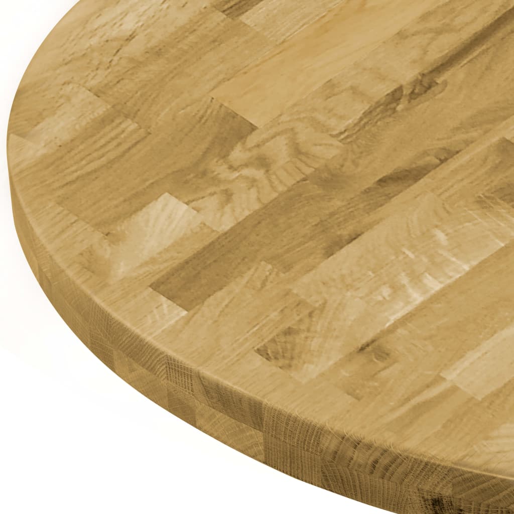 Piano del Tavolo Legno Massello di Rovere Circolare 44mm 700mm 245995