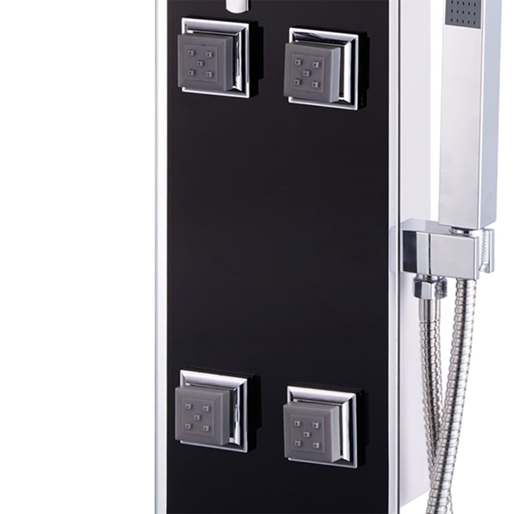 Pannello Doccia in Vetro 18x42,1x120 cm Nero 142991