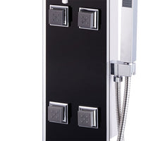 Pannello Doccia in Vetro 18x42,1x120 cm Nero 142991