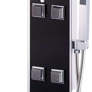 Pannello Doccia in Vetro 18x42,1x120 cm Nero 142991