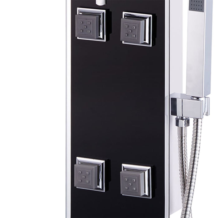 Pannello Doccia in Vetro 18x42,1x120 cm Nero 142991