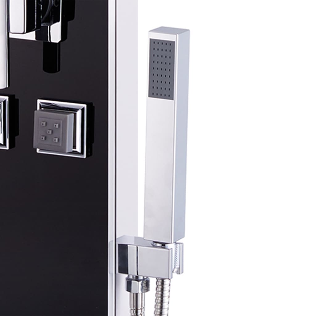 Pannello Doccia in Vetro 18x42,1x120 cm Nero 142991