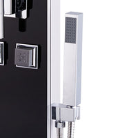 Pannello Doccia in Vetro 18x42,1x120 cm Nero 142991