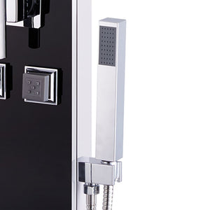 Pannello Doccia in Vetro 18x42,1x120 cm Nero 142991