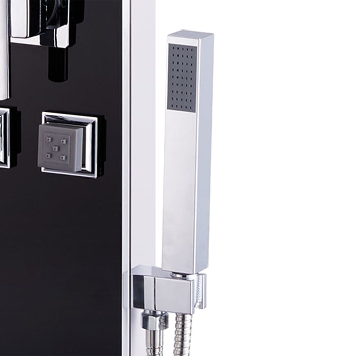 Pannello Doccia in Vetro 18x42,1x120 cm Nero 142991