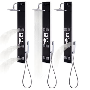 Pannello Doccia in Vetro 18x42,1x120 cm Nero 142991