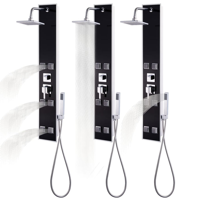 Pannello Doccia in Vetro 18x42,1x120 cm Nero 142991