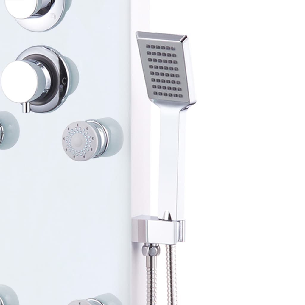 Pannello Doccia in Vetro 25x44,6x130 cm Bianco 142992