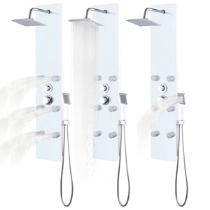 Pannello Doccia in Vetro 25x44,6x130 cm Bianco 142992