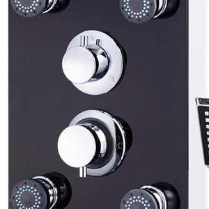 Pannello Doccia in Vetro 25x44,6x130 cm Nero 142993