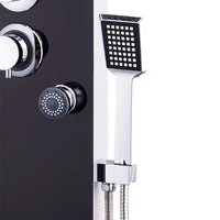 Pannello Doccia in Vetro 25x44,6x130 cm Nero 142993