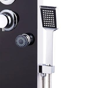 Pannello Doccia in Vetro 25x44,6x130 cm Nero 142993