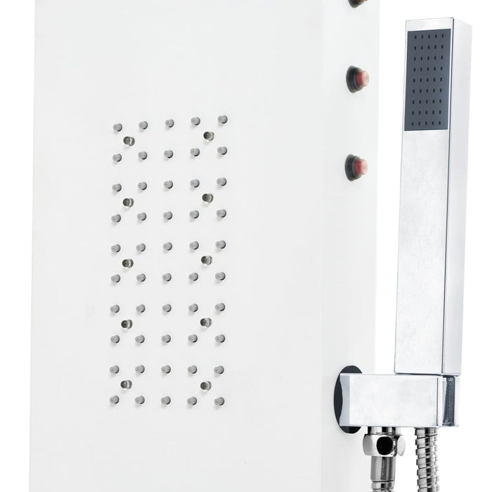 Pannello doccia soffione doccia alluminio 130 cm bianco 02_0003430