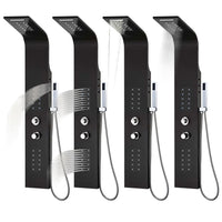 Colonna Doccia in Alluminio 20x44x130 cm Nero cod mxl 78206