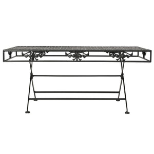 Tavolino da Salotto-Tavolino da soggiorno-Tavolo Pieghevole Vintage Metallo 100x50x45cm Nero