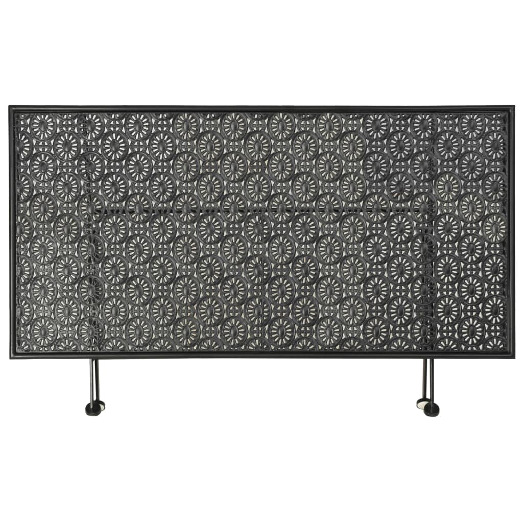 Tavolino da Salotto Pieghevole Vintage Metallo 100x50x45cm Nero 245927