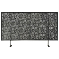 Tavolino da Salotto Pieghevole Vintage Metallo 100x50x45cm Nero 245927
