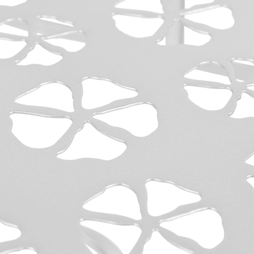 Tavolino Vintage in Metallo Semicircolare 72x36x74 cm Argento 245929