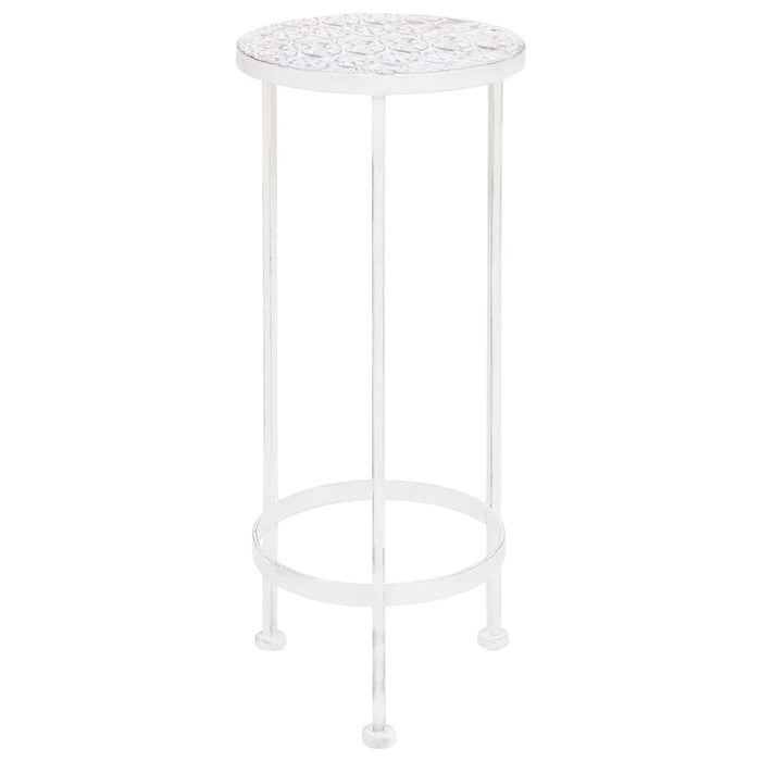 Supporto per piante 3 pezzi Stile vintage metallo anticato bianco 02_0045024