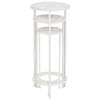 Set Piedistalli per Piante 3 pz Vintage Effetto Bianco Anticato 245937