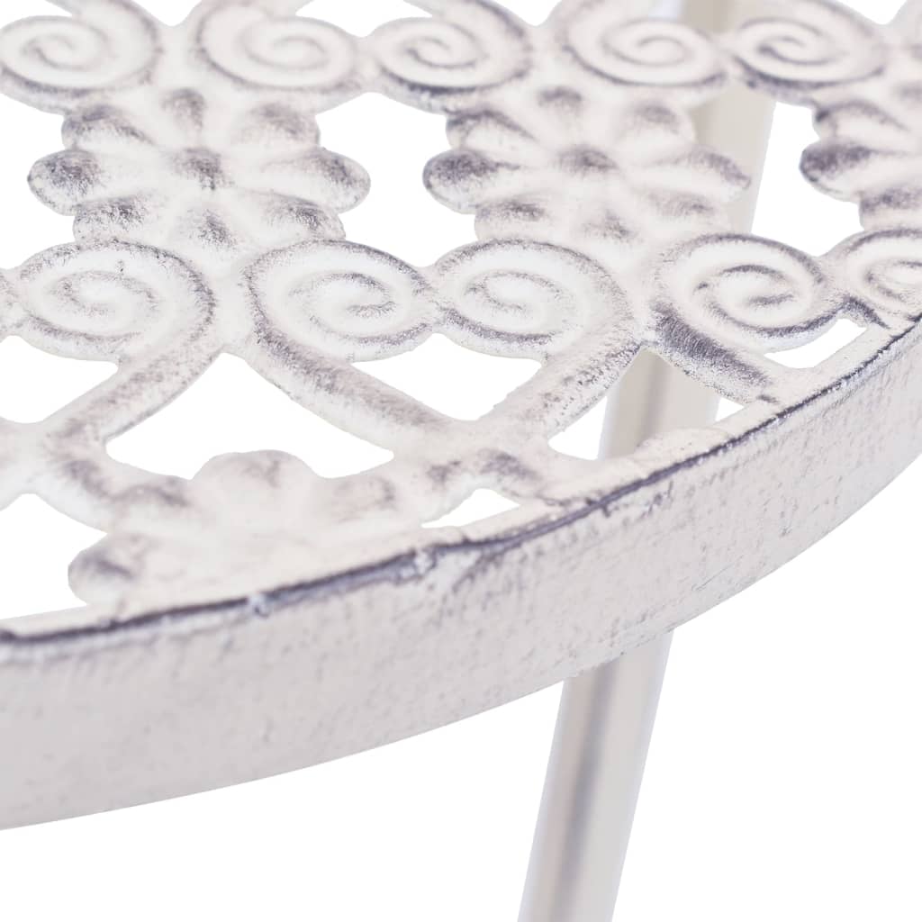 Supporto per piante 3 pezzi Stile vintage metallo anticato bianco 02_0045024