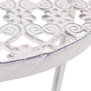 Supporto per piante 3 pezzi Stile vintage metallo anticato bianco 02_0045024