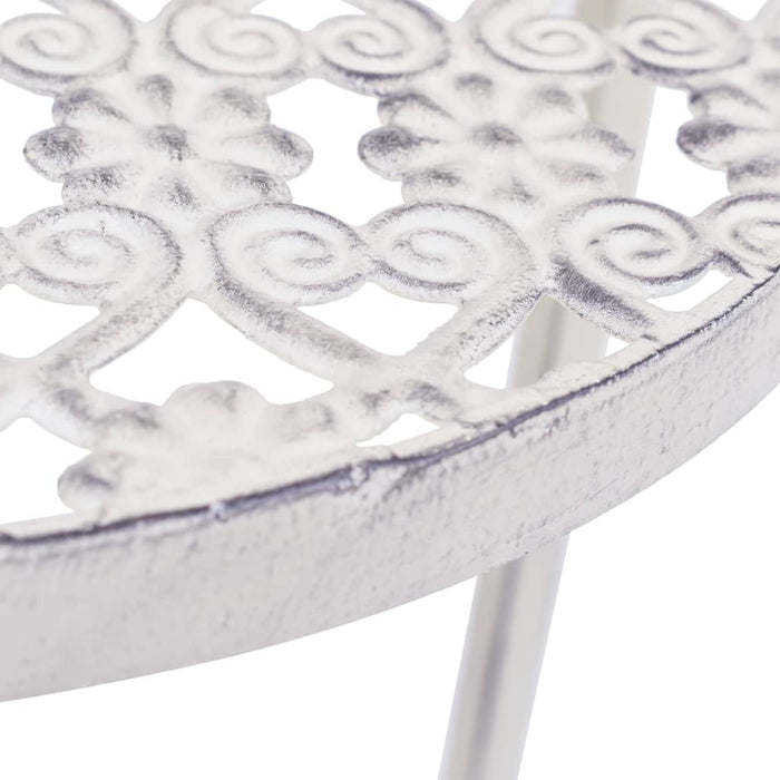 Supporto per piante 3 pezzi Stile vintage metallo anticato bianco 02_0045024