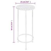 Supporto per piante 3 pezzi Stile vintage metallo anticato bianco 02_0045024