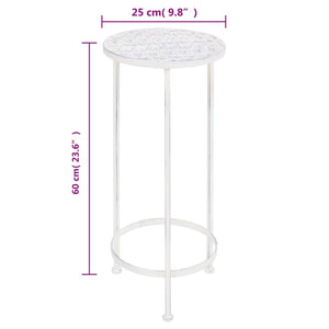 Supporto per piante 3 pezzi Stile vintage metallo anticato bianco 02_0045024