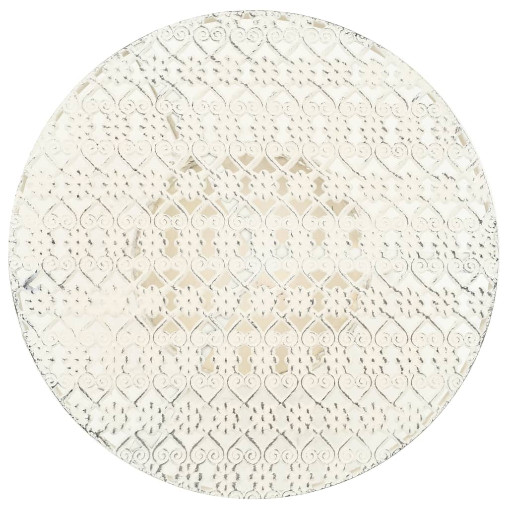 Tavolino da Bar Vintage Circolare in Metallo 40x70cm Bianco 245938