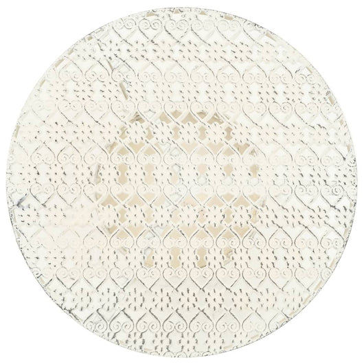 Tavolino da Bar Vintage Circolare in Metallo 40x70cm Bianco 245938