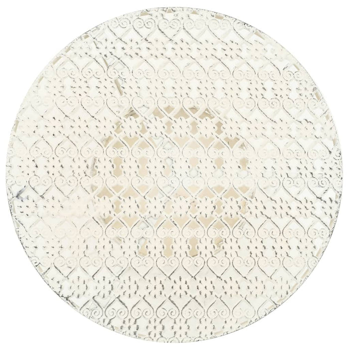 Tavolino da Bar Vintage Circolare in Metallo 40x70cm Bianco 245938