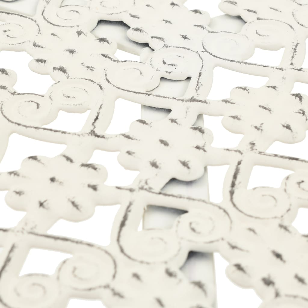 Tavolino da Bar Vintage Circolare in Metallo 40x70cm Bianco 245938