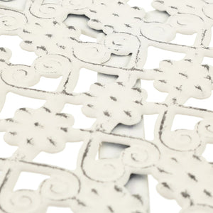 Tavolino da Bar Vintage Circolare in Metallo 40x70cm Bianco 245938