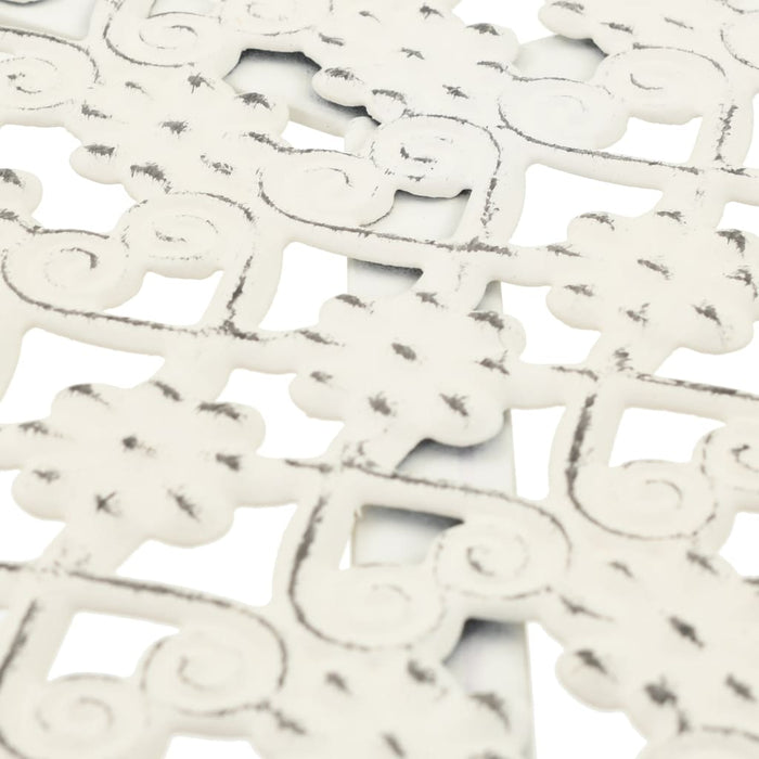 Tavolino da Bar Vintage Circolare in Metallo 40x70cm Bianco 245938