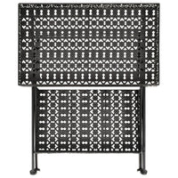 Tavolo da Tè Pieghevole Vintage Metallo 58x35x72 cm Nero 245941