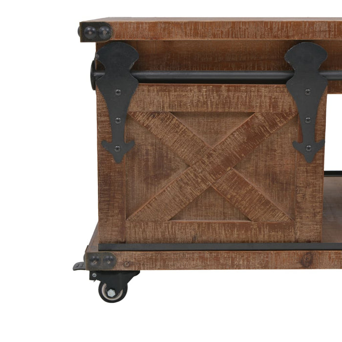 Tavolino da Salotto-Tavolino da soggiorno-Tavolo in Legno di Abete 91x51x38cm Marrone