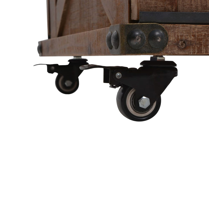 Tavolino da CaffÃ¨ in Legno Massello di Abete 91x51x38cm Marrone cod mxl 12027