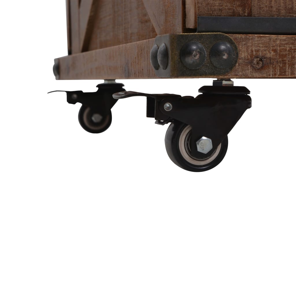 Tavolino da Salotto in Legno di Abete 91x51x38cm Marrone 246119