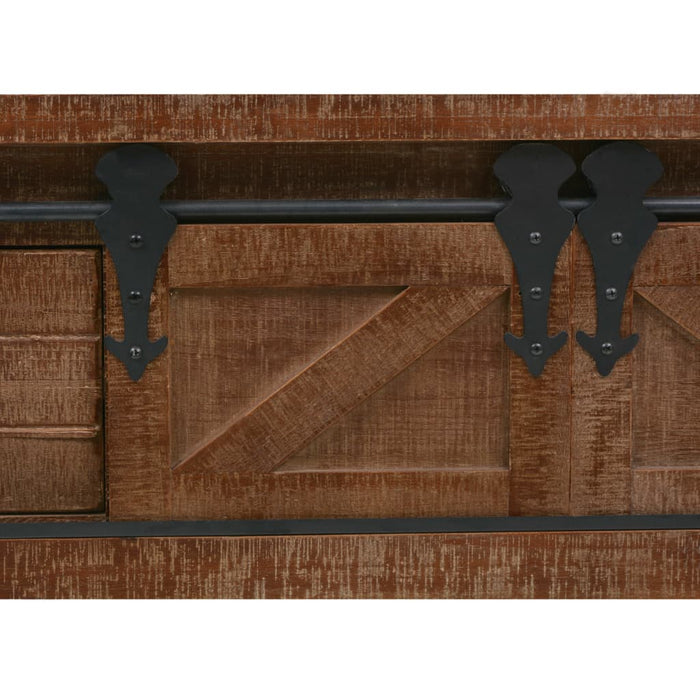 Tavolo Consolle in Massello di Abete 131x35,5x75cm Marrone 246121