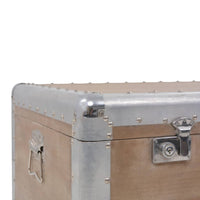 Baule Portaoggetti in Massello di Abete 91x52x40cm Marrone 246124