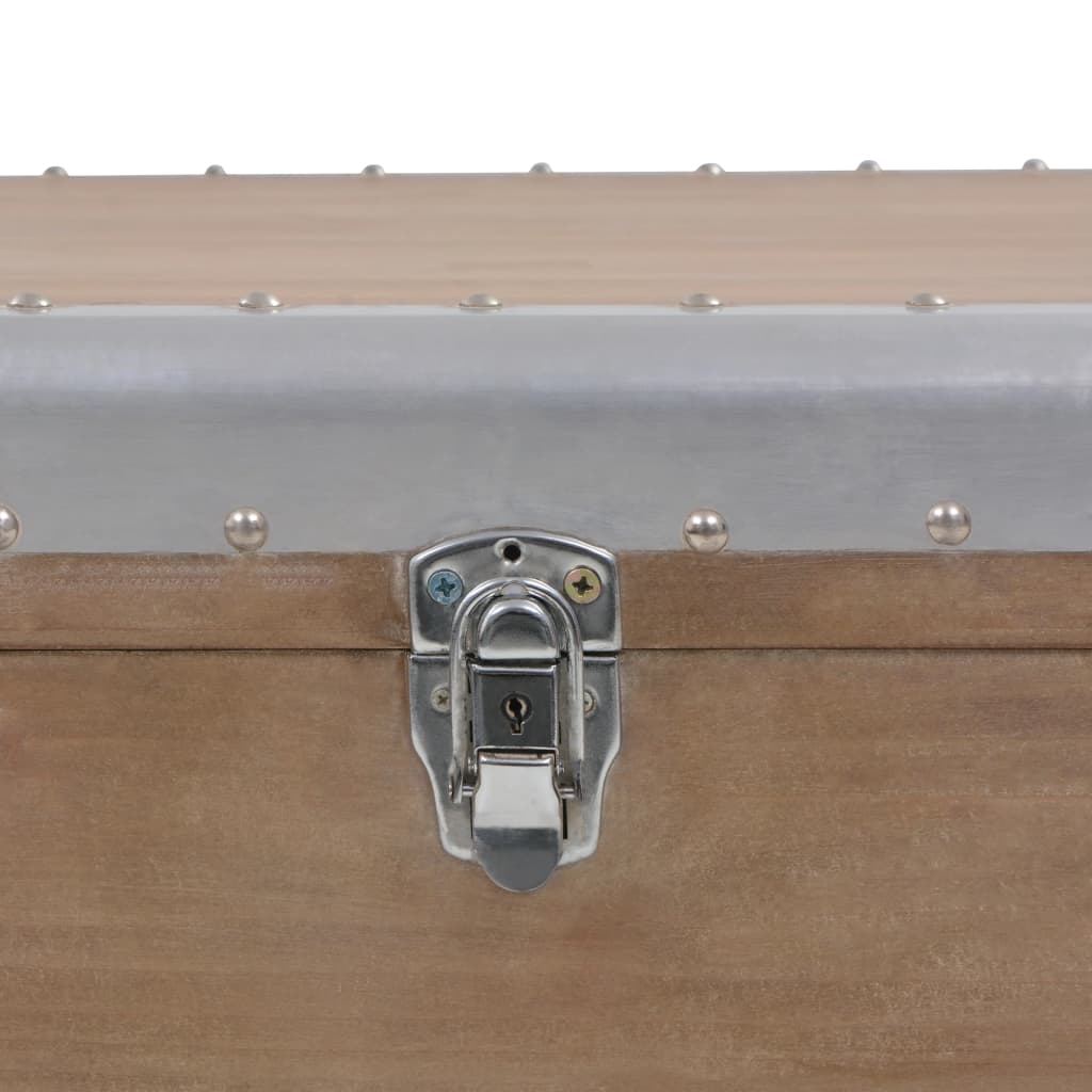 Baule Portaoggetti in Massello di Abete 91x52x40cm Marrone cod mxl 43914