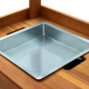 Carrello da Cucina da Giardino in Acacia 92x43,5x141,5 cm cod mxl 64258