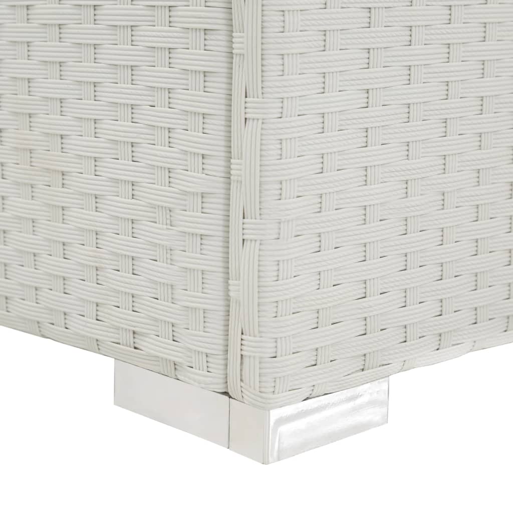 Lettino Prendisole con Cuscino in Polyrattan Bianco cod mxl 10098