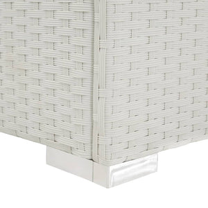 Lettino Prendisole con Cuscino in Polyrattan Bianco cod mxl 10098