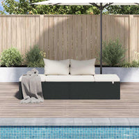 vidaXL Lettino da Giardino Nero 195x60 cm in Polyrattan