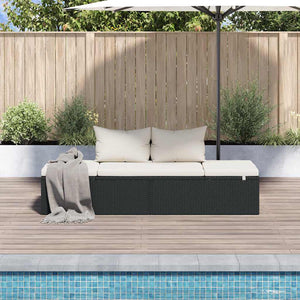 vidaXL Lettino da Giardino Nero 195x60 cm in Polyrattan